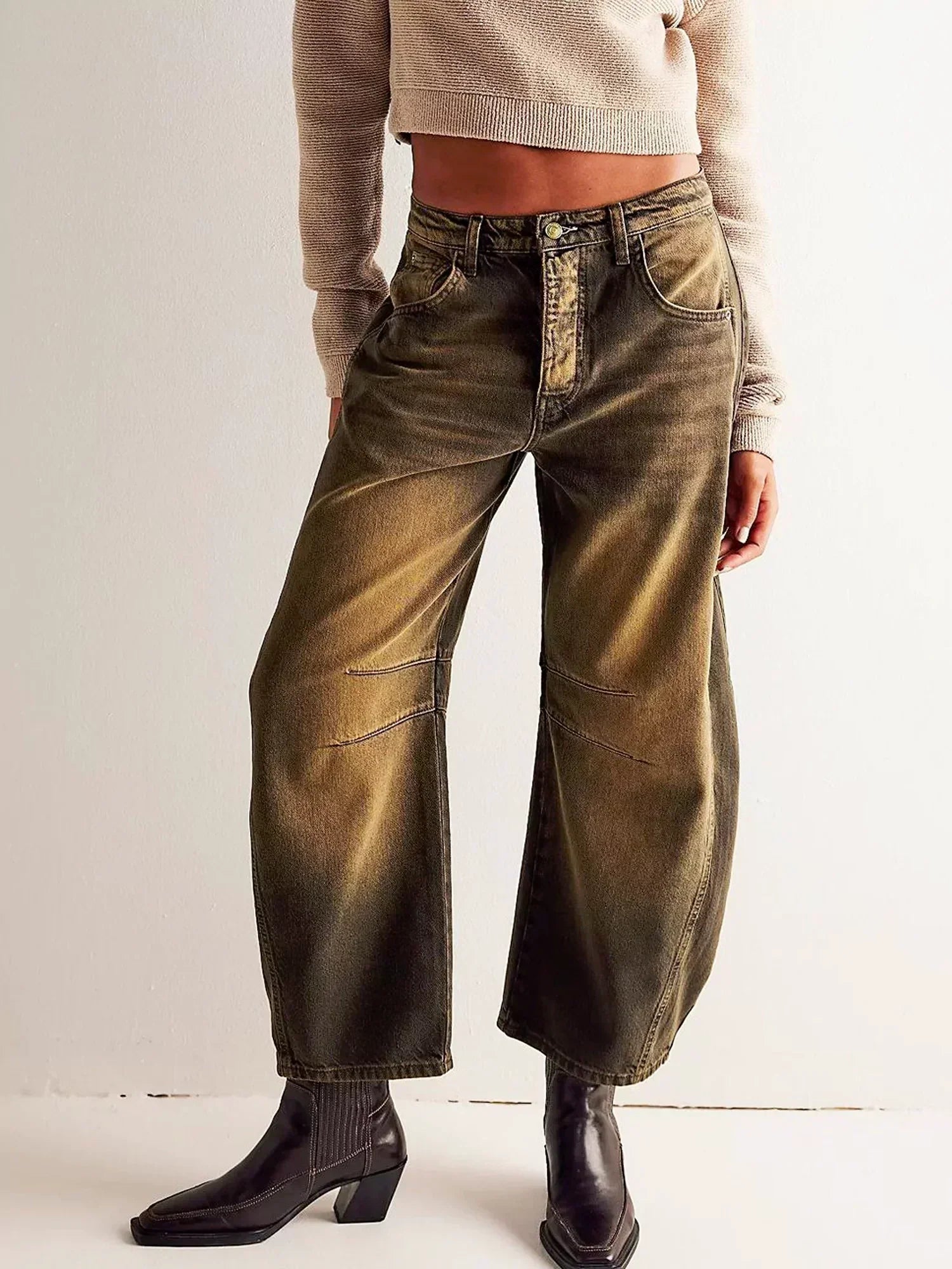 Leilani | Baggy print barrel jeans