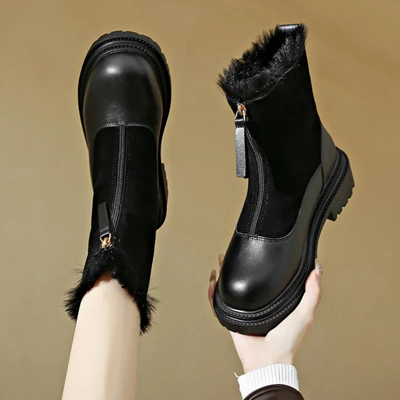 Berlin | Mid-cut fur plain boots