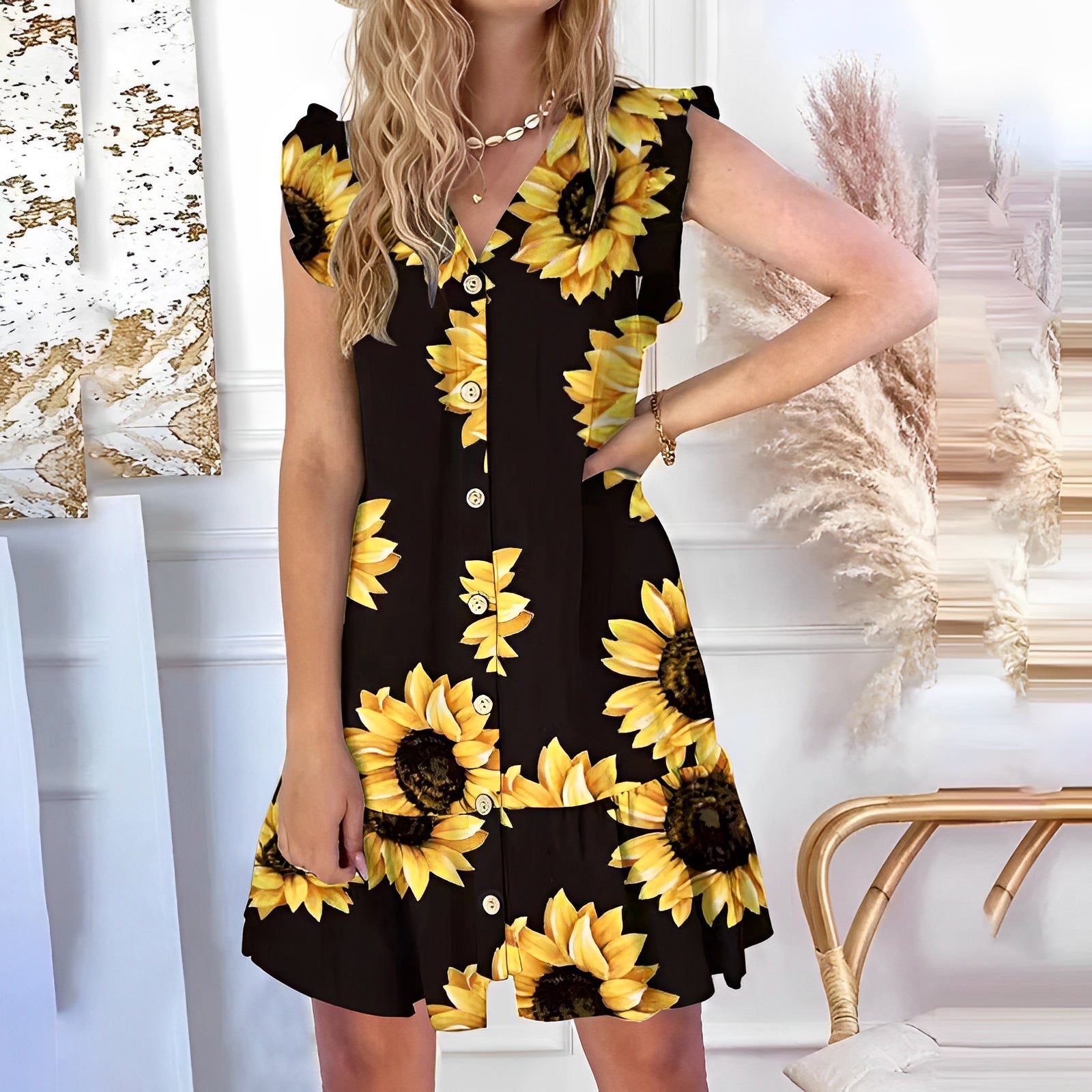 Ayla | Women’s summer dress with loose cut and vibrant print
