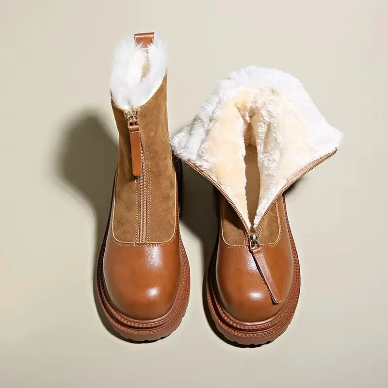 Berlin | Mid-cut fur plain boots
