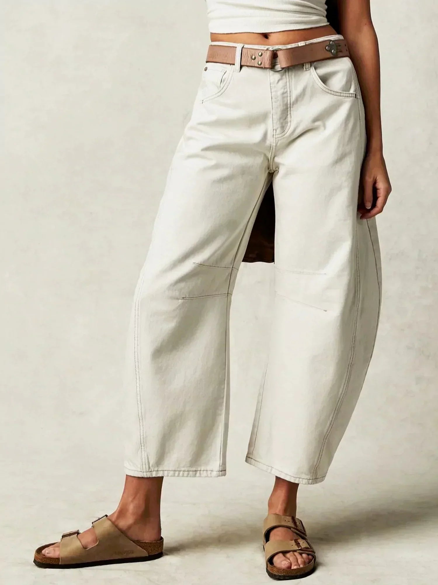 Leilani | Baggy print barrel jeans
