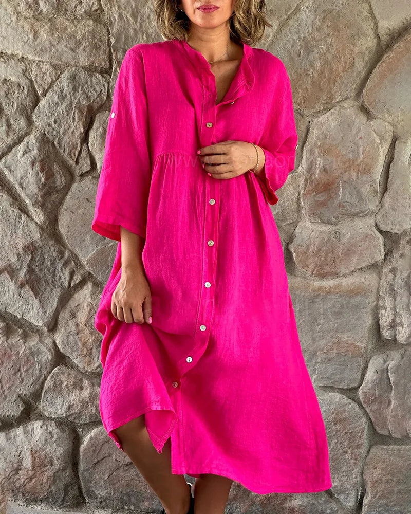 Jen | Women’s summer dress with v-neckline and relaxed cut