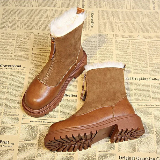 Berlin | Mid-cut fur plain boots