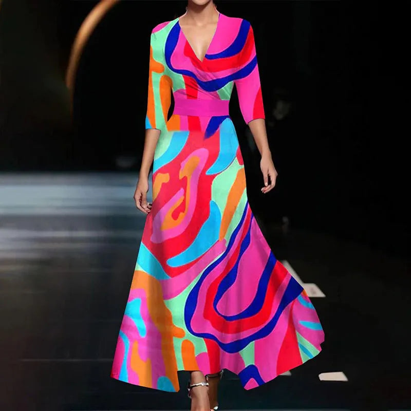Cassidy | Elegant floral print maxi dress