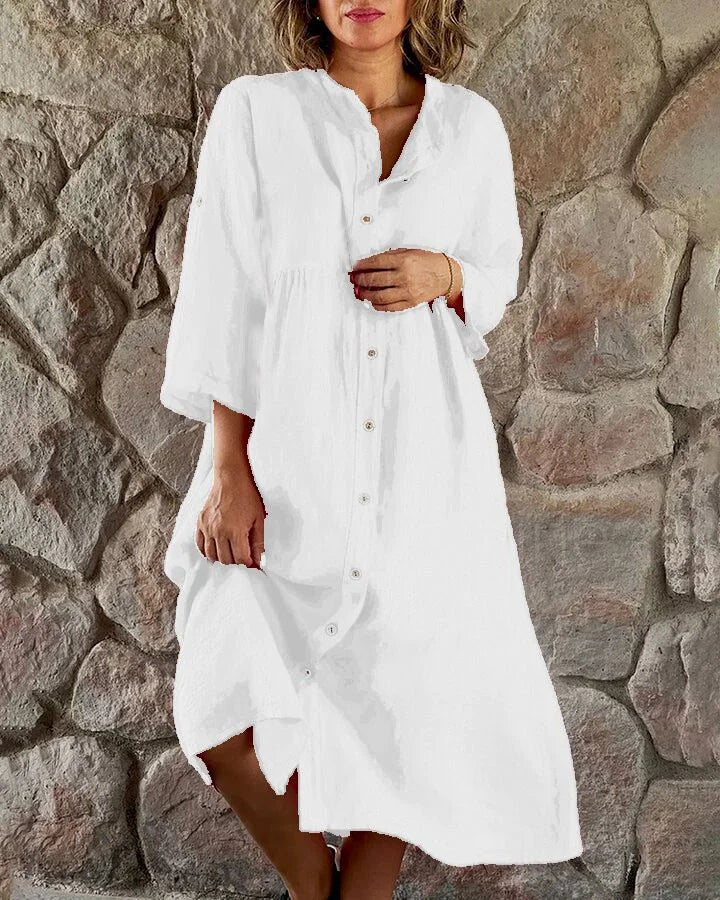 Jen | Women’s summer dress with v-neckline and relaxed cut
