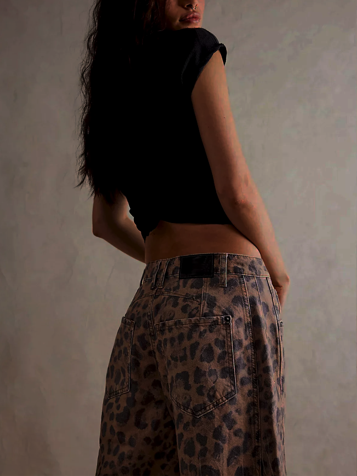 Leilani | Baggy print barrel jeans