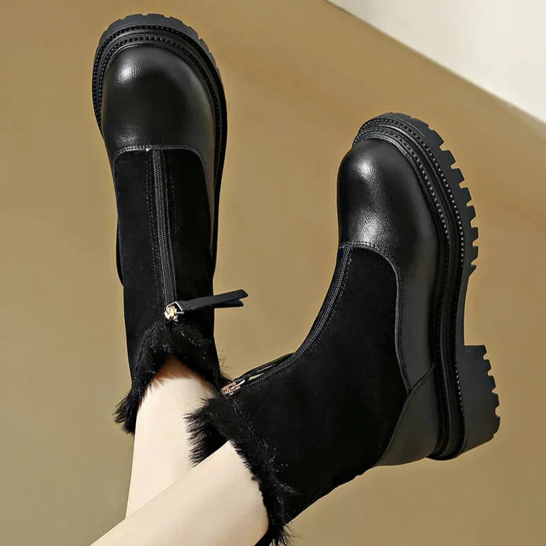 Berlin | Mid-cut fur plain boots