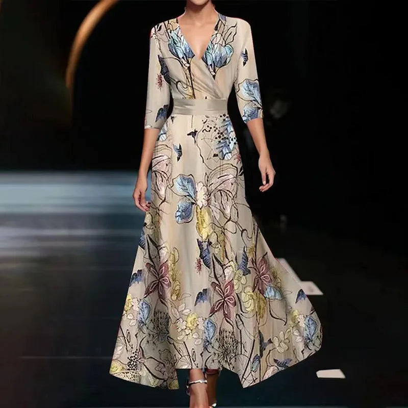 Cassidy | Elegant floral print maxi dress