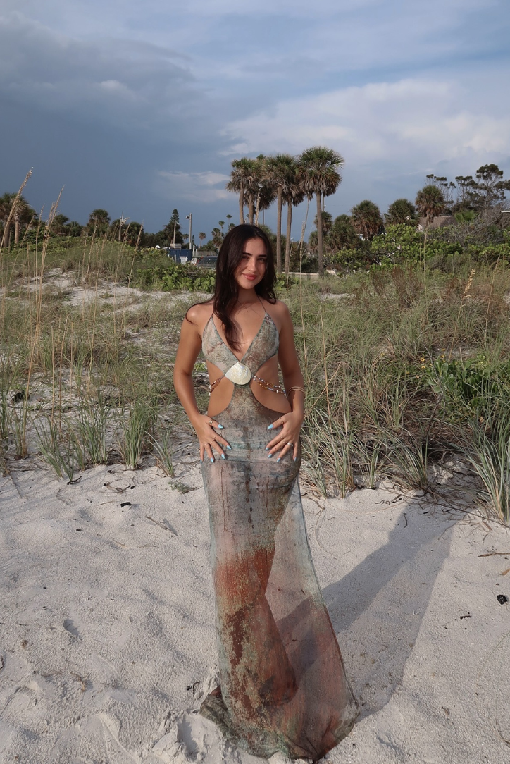Rica | Women’s shell waist cut-outs maxi dress