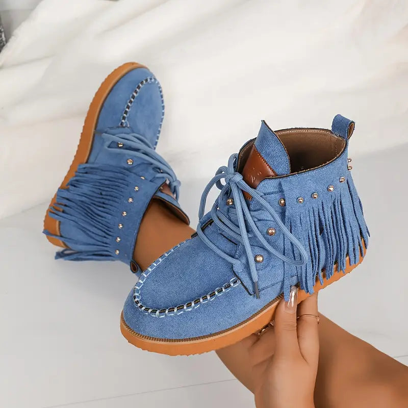 Alba | Casual lace-up tassel boots