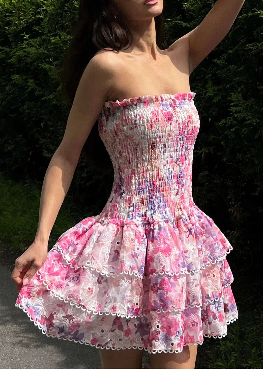 Precy | Women’s strapless floral dress
