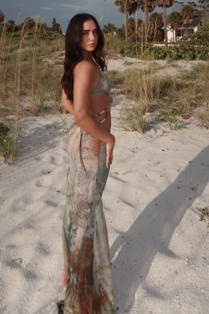 Rica | Women’s shell waist cut-outs maxi dress