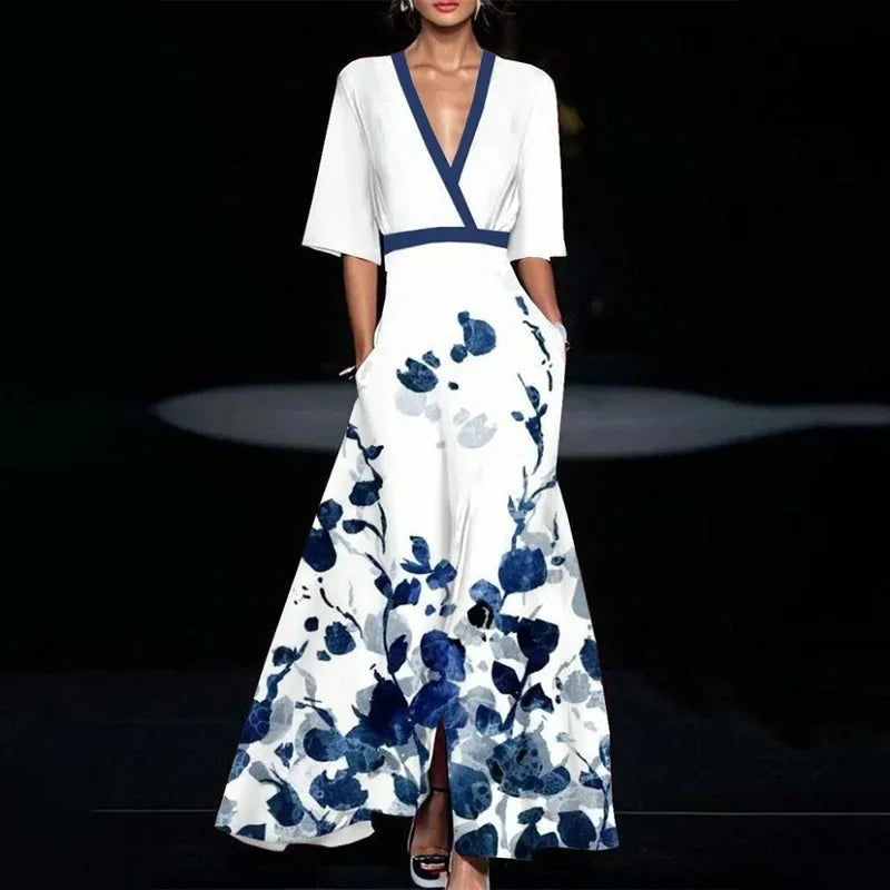 Cassidy | Elegant floral print maxi dress