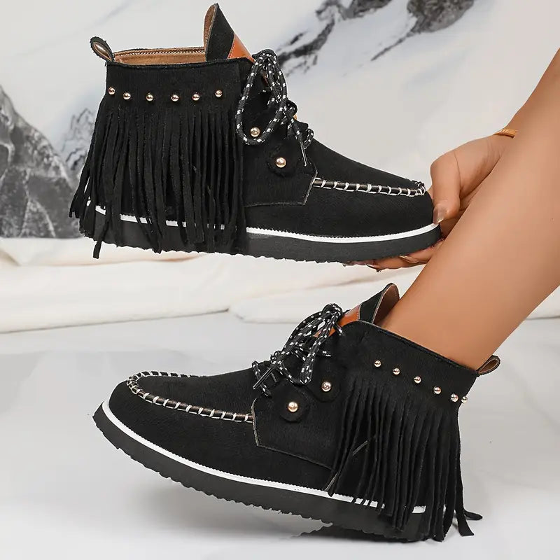 Alba | Casual lace-up tassel boots