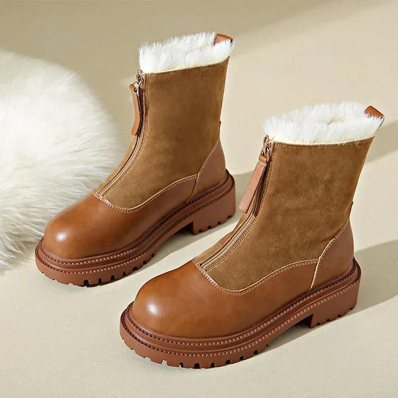 Berlin | Mid-cut fur plain boots