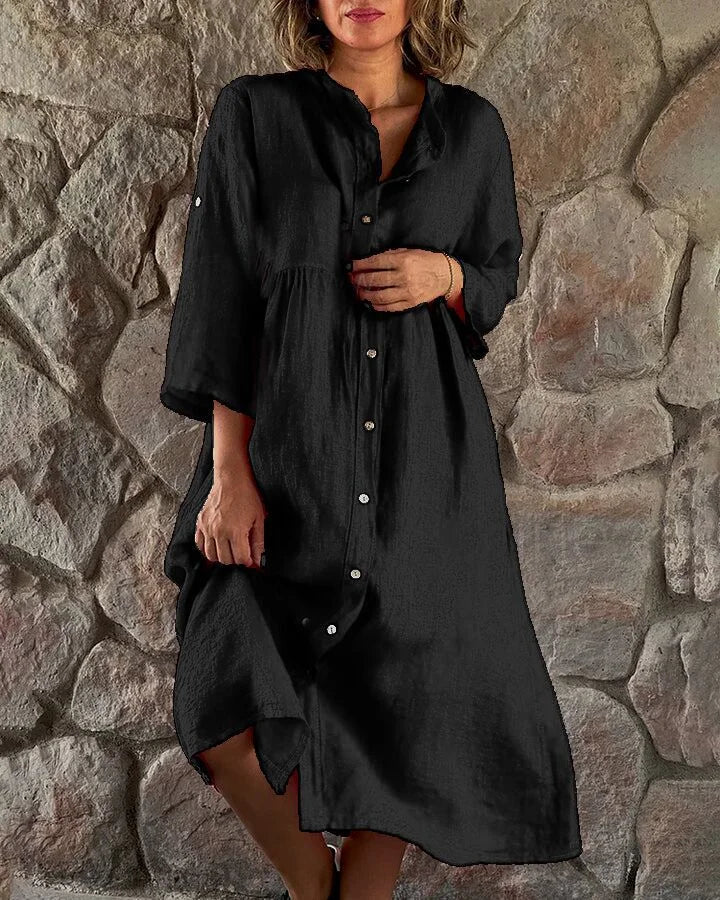 Jen | Women’s summer dress with v-neckline and relaxed cut