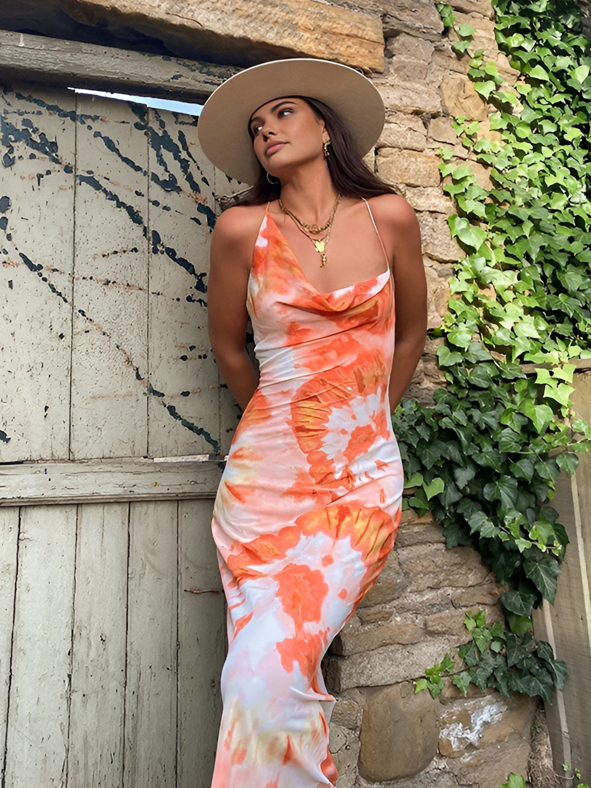 Gail | Women’s tropical floral maxi dress with flowing silhouette