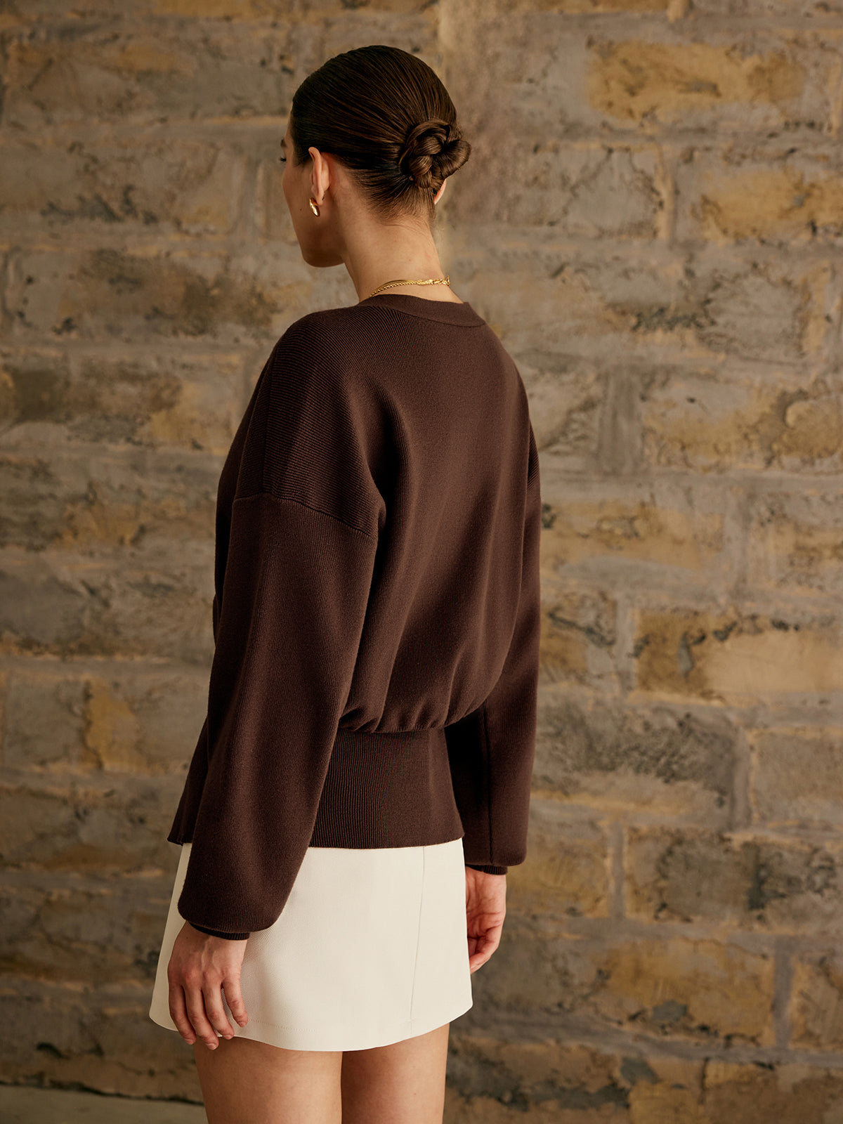 Avenna | Buttoned knit cardigan with ribbed structure