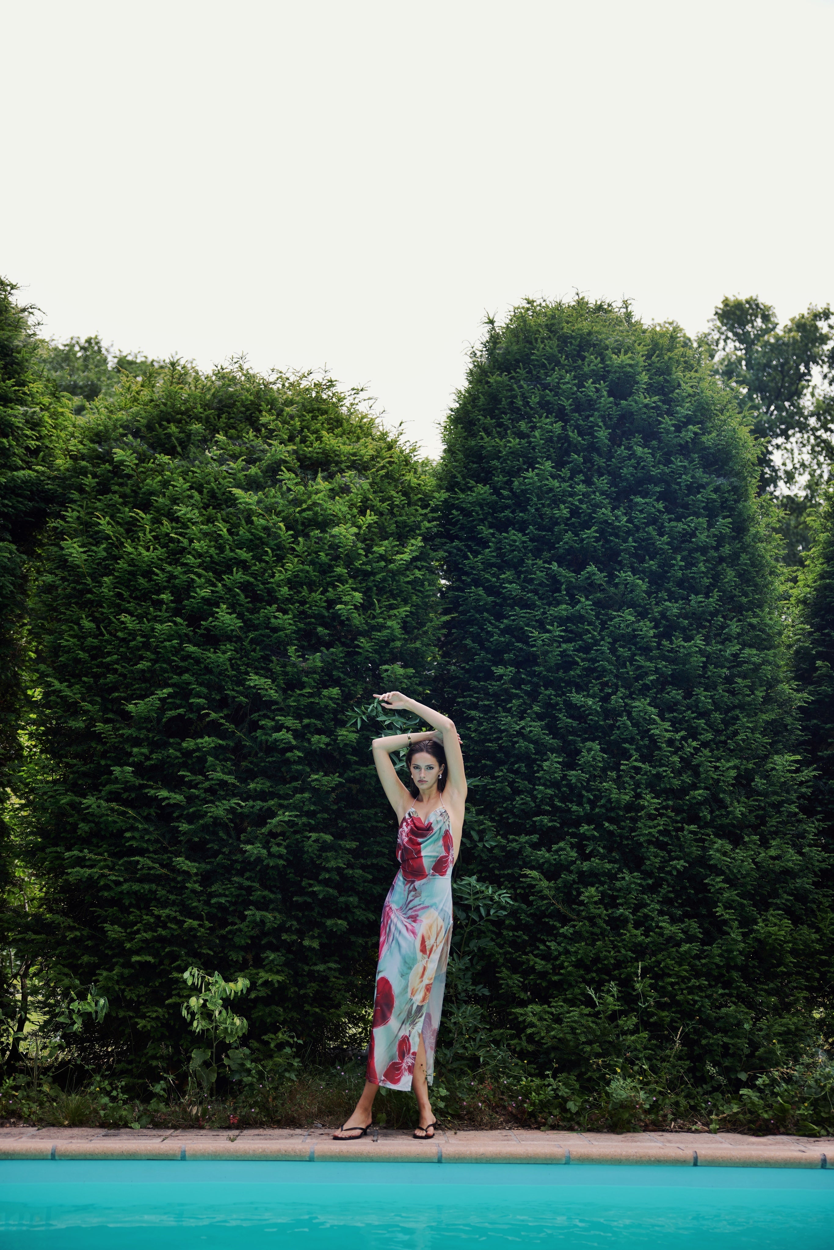 Lindy | Women’s floral halter maxi dress with side slit