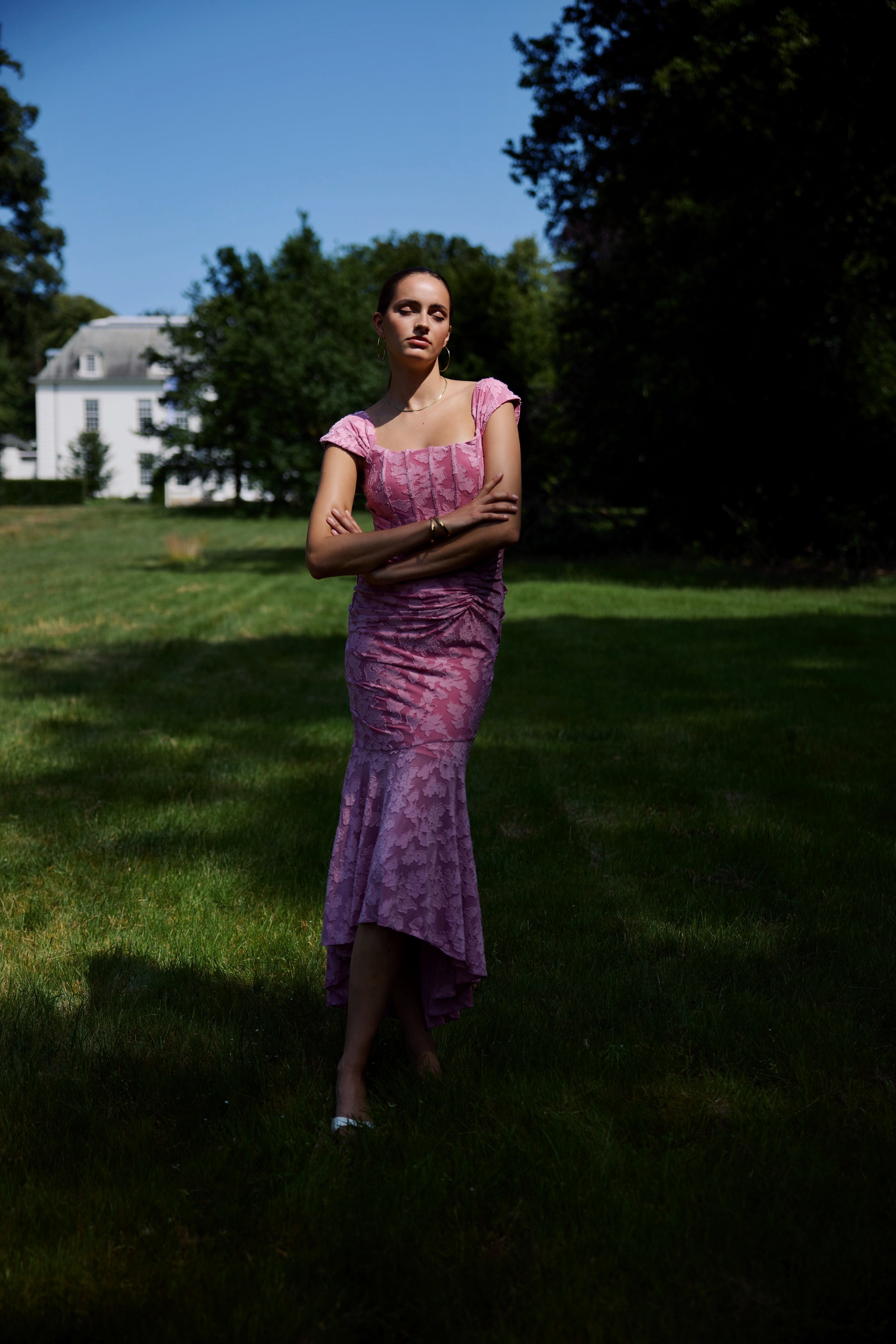 Faith | Women’s sleeveless maxi dress with square neckline and floral pattern