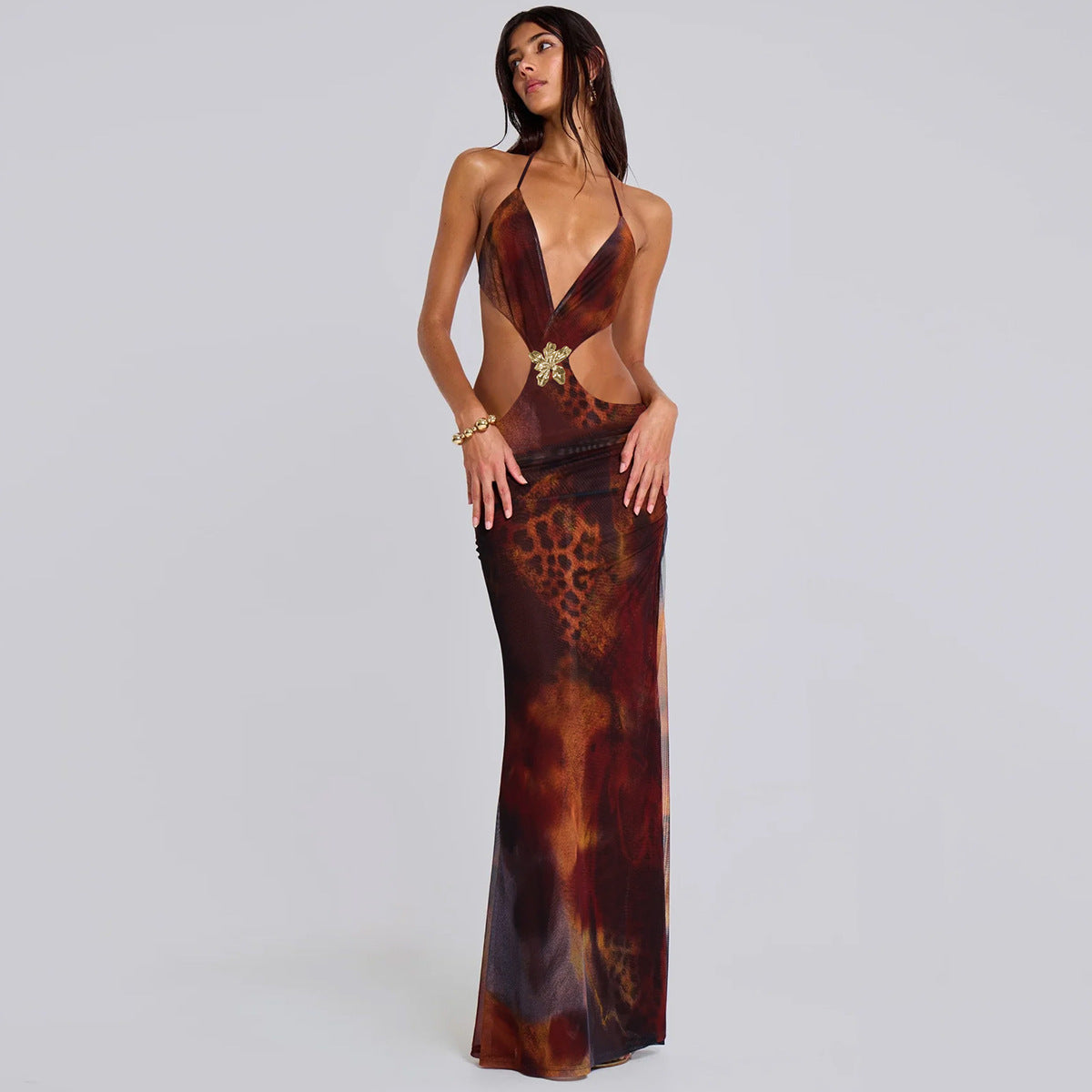 Zoey | Women’s slim-fit maxi dress with open back and cutout detail