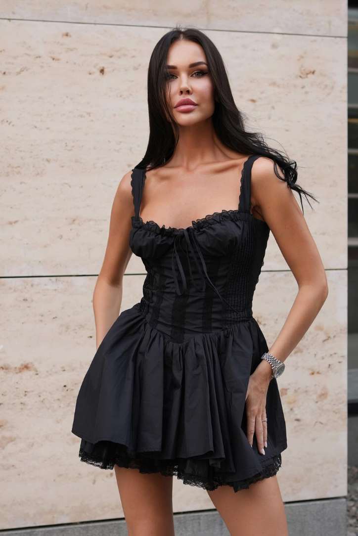 Rosella | Women’s sleeveless lace mini dress with sweetheart neckline