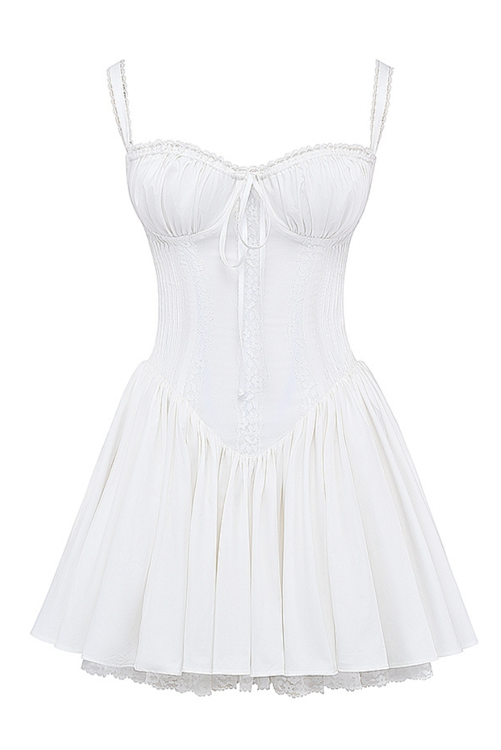 Rosella | Women’s sleeveless lace mini dress with sweetheart neckline