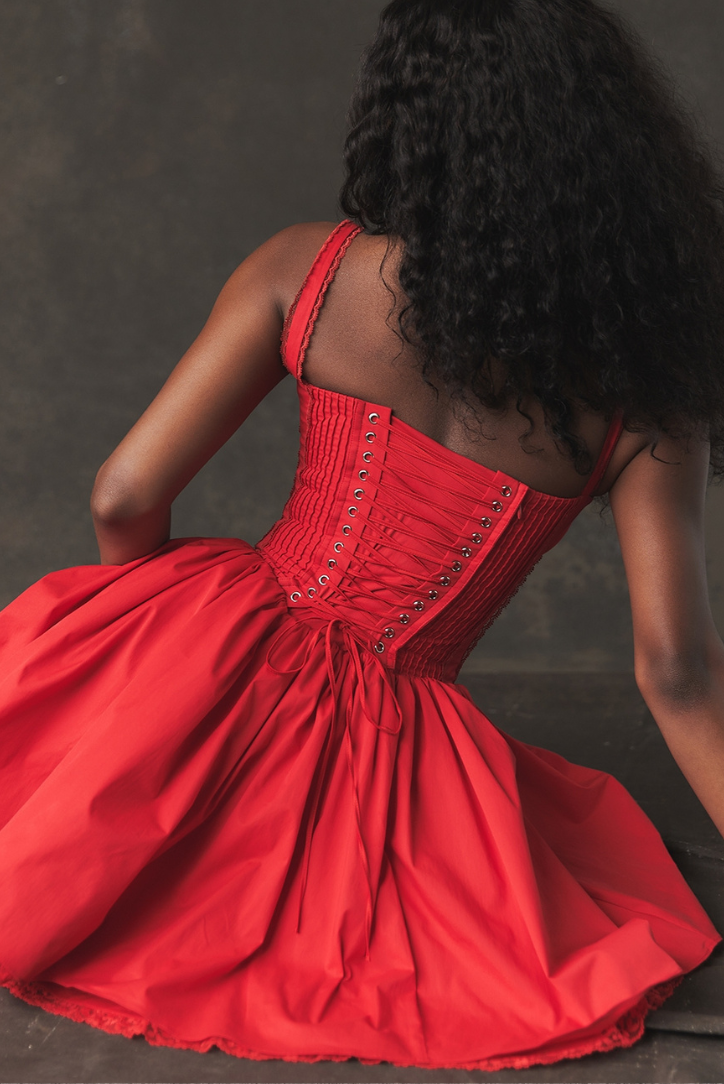 Rosella | Women’s sleeveless lace mini dress with sweetheart neckline