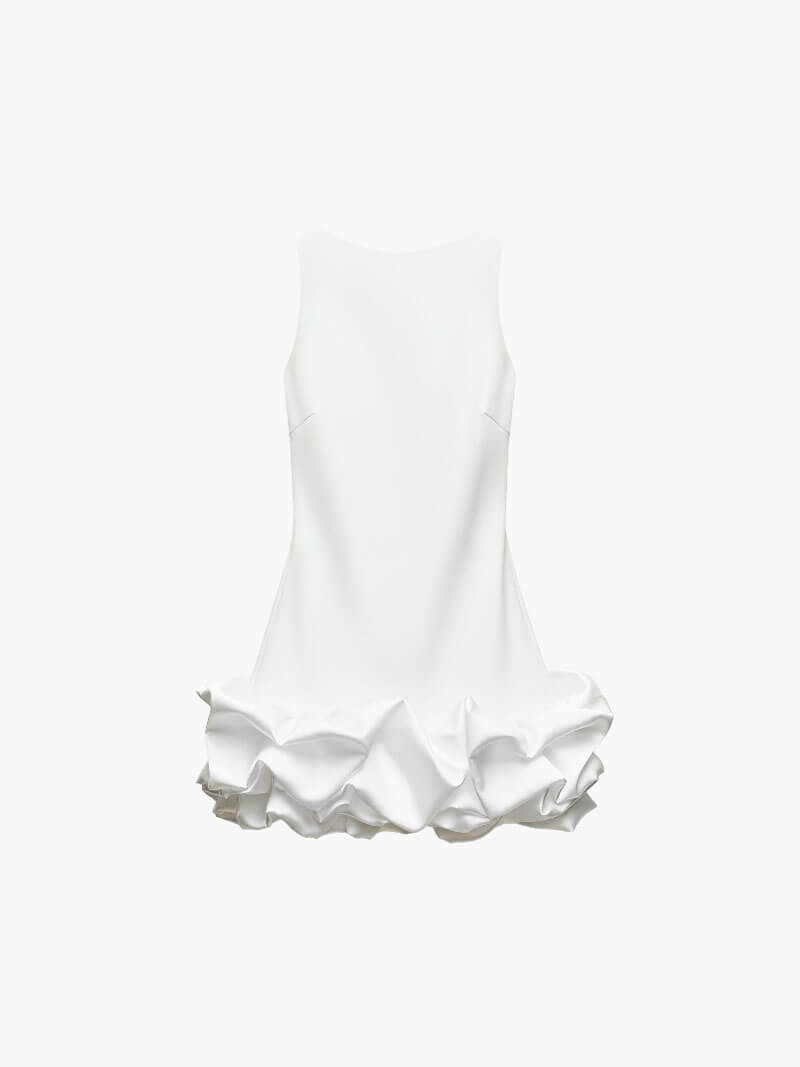 Anna | Women’s sleeveless mini dress with balloon silhouette and open back