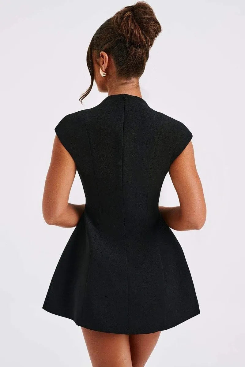 Amiri | Women’s short sleeves mini dress with deep v-neckline and bubble skirt