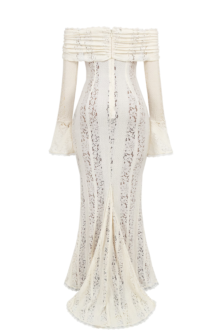 Rose | Women’s lace maxi dress with off-shoulder detail