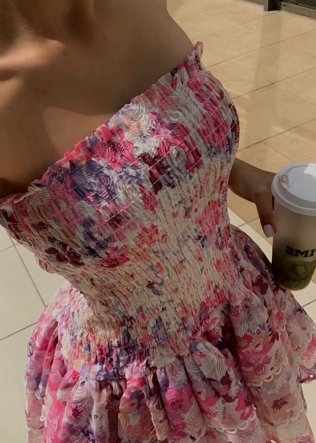 Precy | Women’s strapless floral dress
