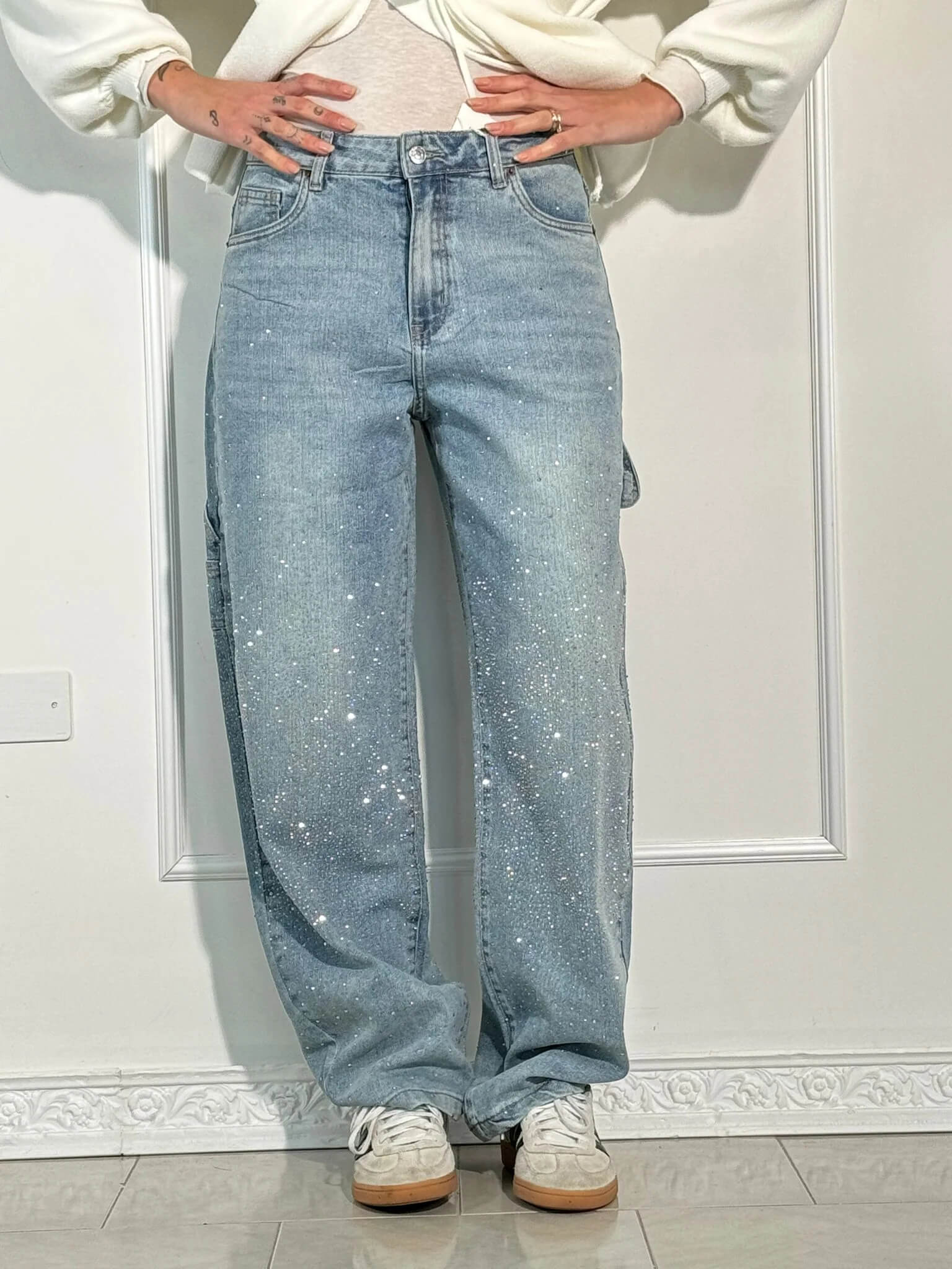 Rafaela | Balloon fit jeans with diamant details