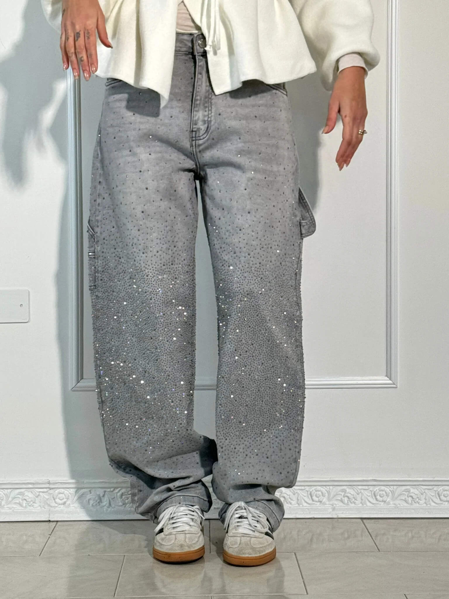 Rafaela | Balloon fit jeans with diamant details