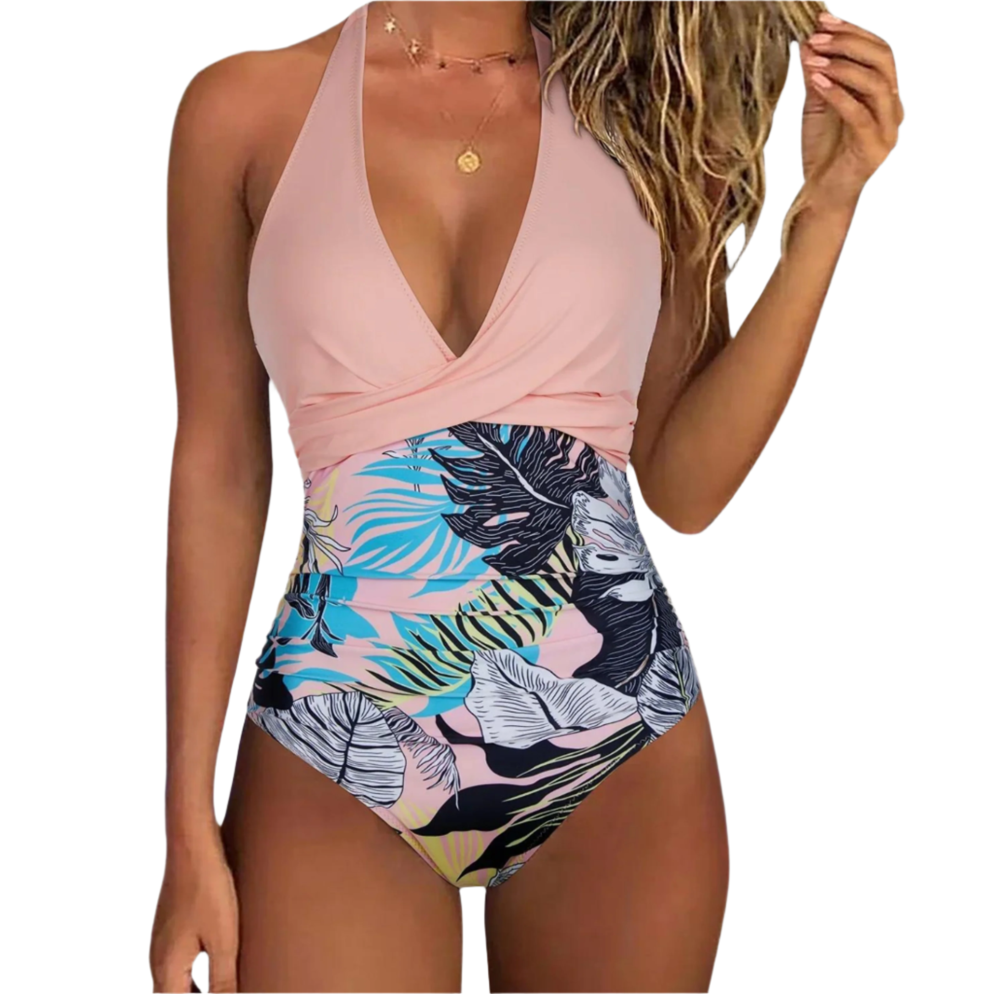 Isla | One-piece swimsuit with v-neck and shaped cups