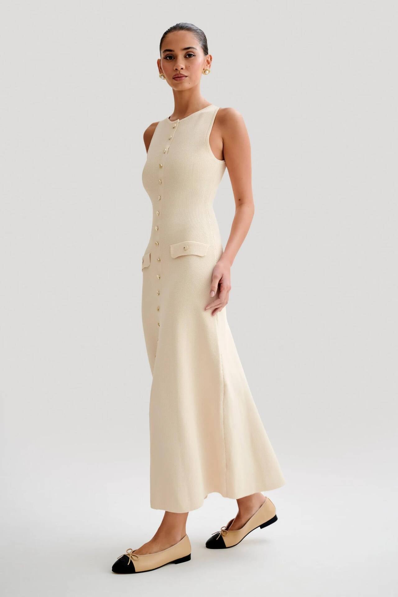 Avril | Women’s sleeveless knit maxi dress