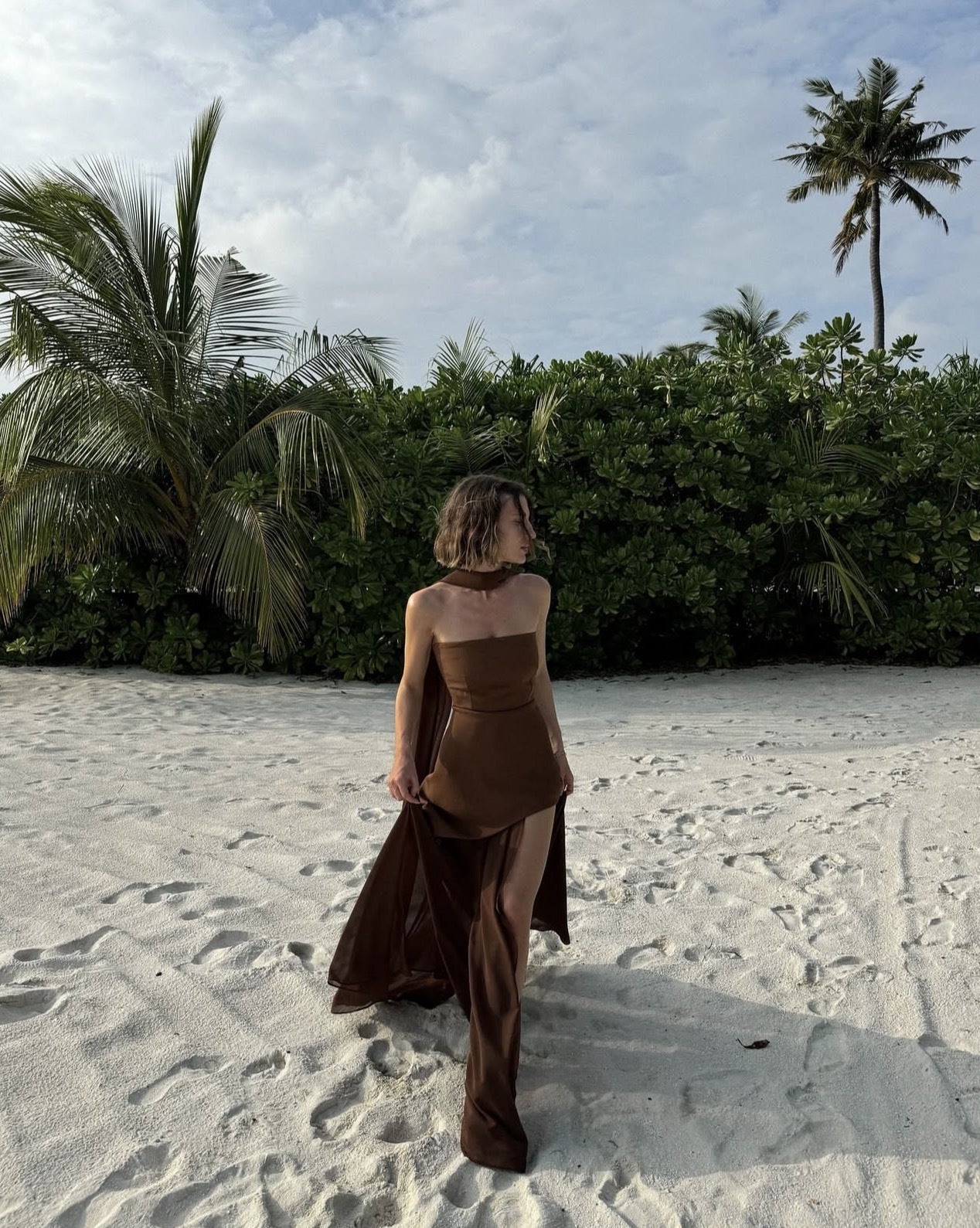 Val | Women’s maxi dress with strapless neckline