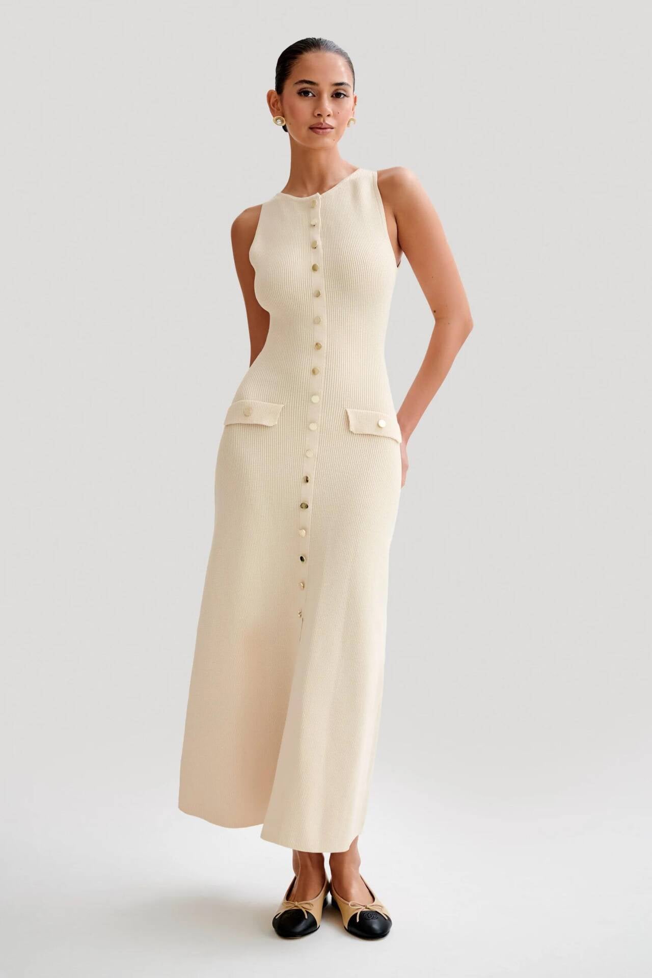 Avril | Women’s sleeveless knit maxi dress