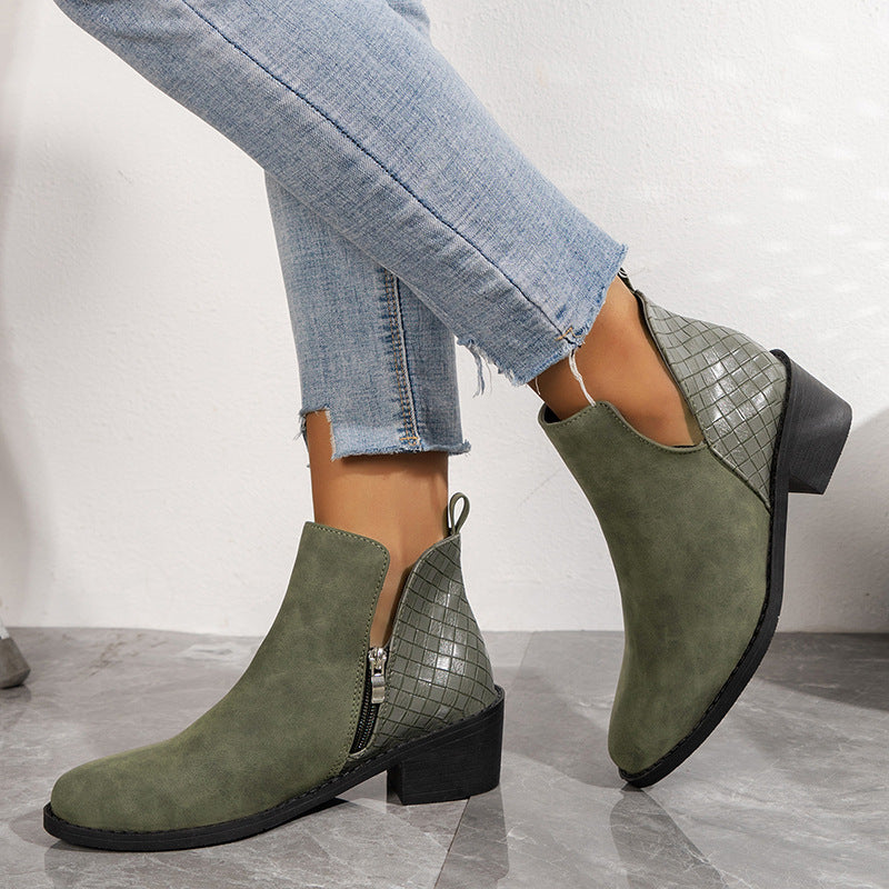 Leslie | Women’s ankle boots with block heel, side zipper and sleek silhouette