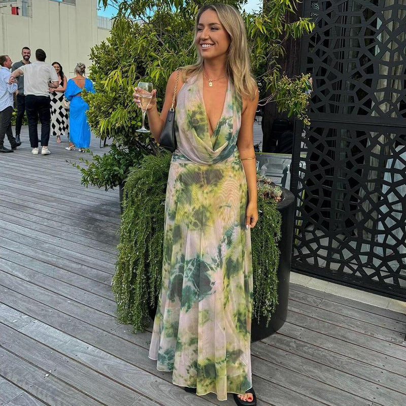 Lyra | Women’s backless halter maxi dress
