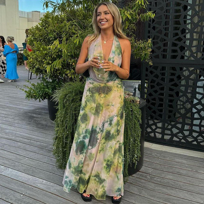 Lyra | Women’s backless halter maxi dress