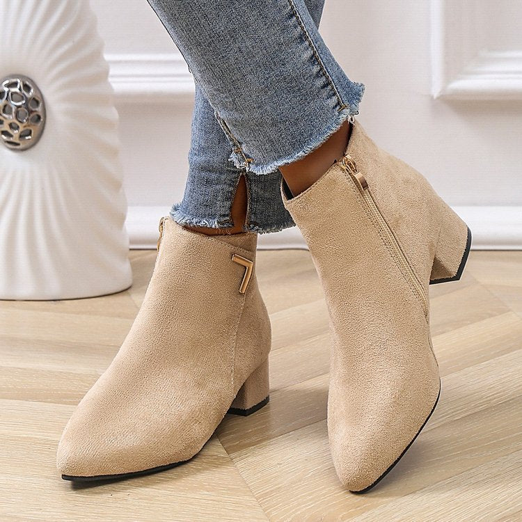 Kim | Women’s ankle boots with pointed toe and block heel