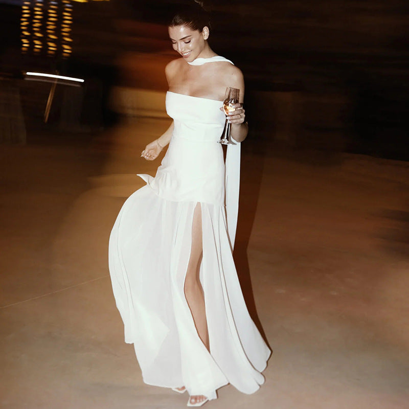 Val | Women’s maxi dress with strapless neckline