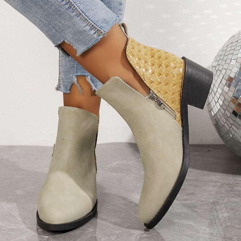 Leslie | Women’s ankle boots with block heel, side zipper and sleek silhouette