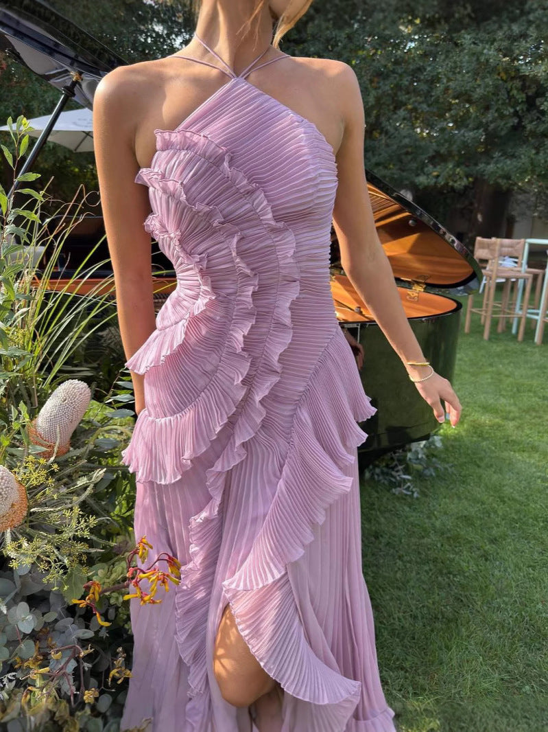 Dean | Women’s ruffle maxi dress with sleeveless cut and cascading detail
