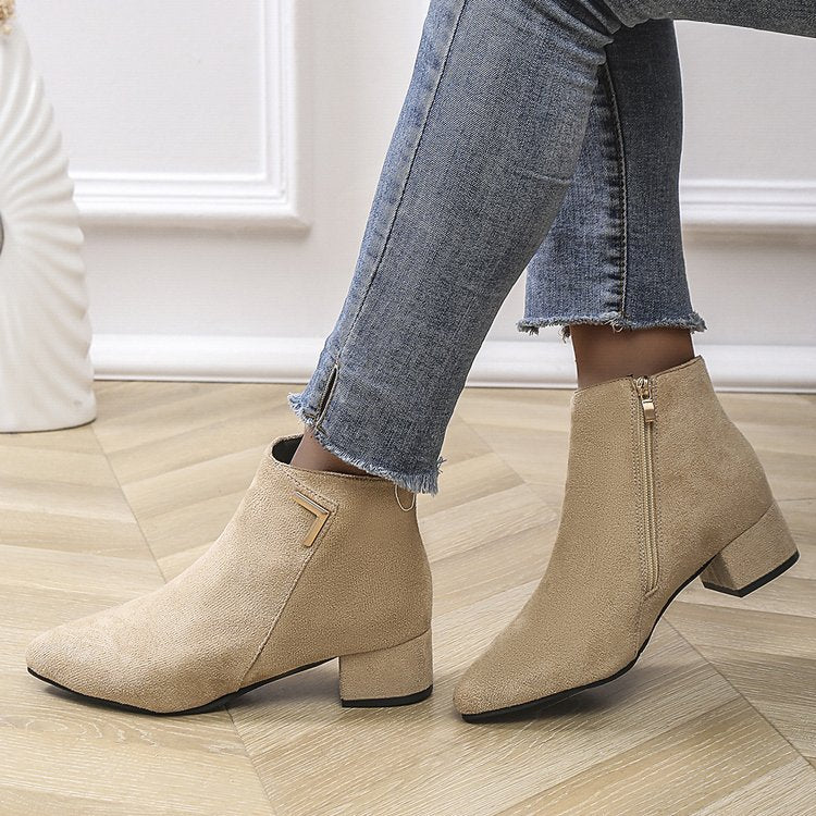 Kim | Women’s ankle boots with pointed toe and block heel