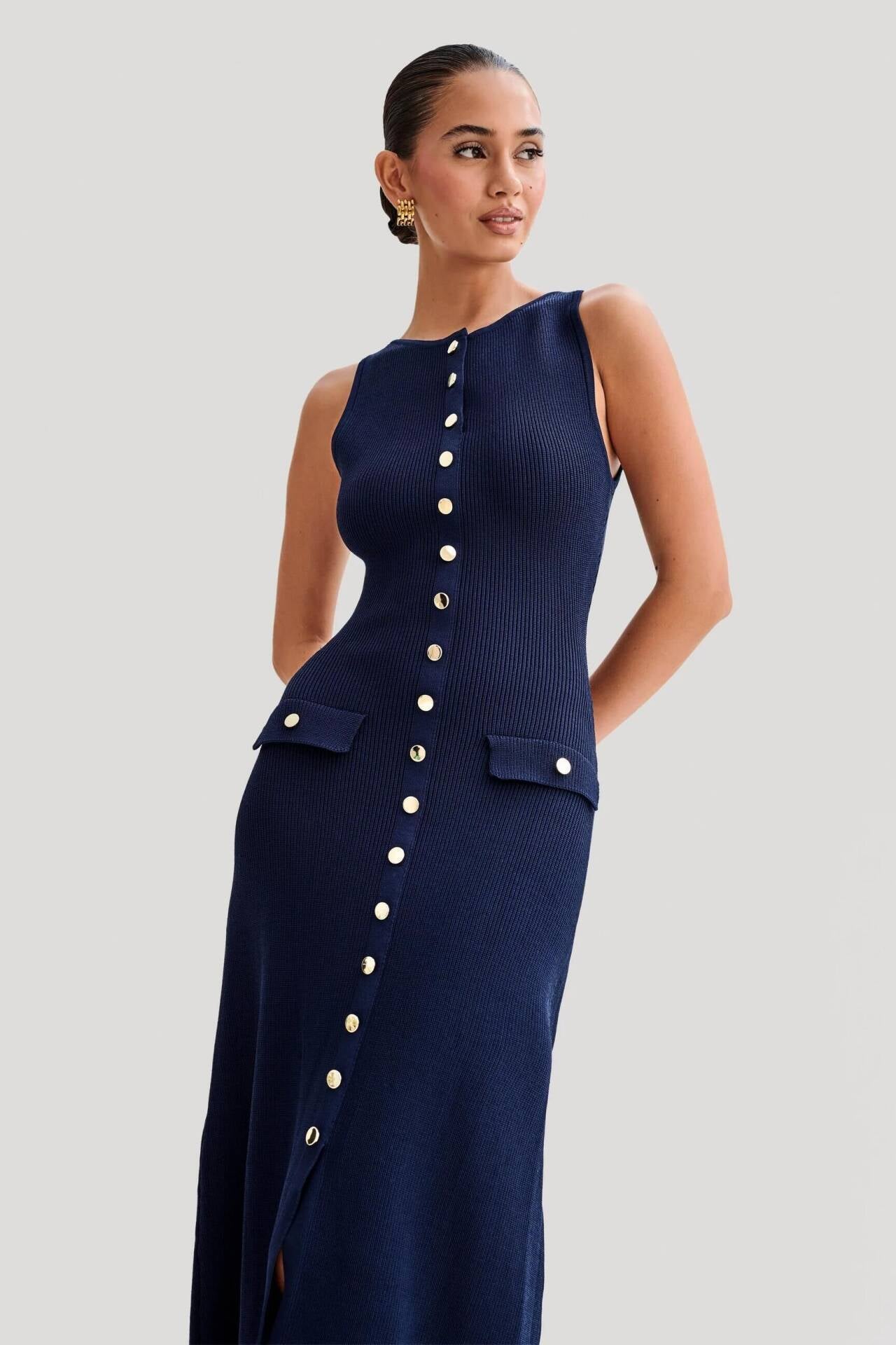 Avril | Women’s sleeveless knit maxi dress