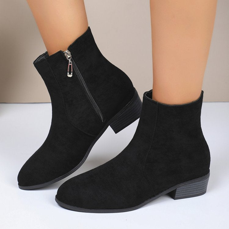 Lisa | Women’s boots with side zipper and block heel