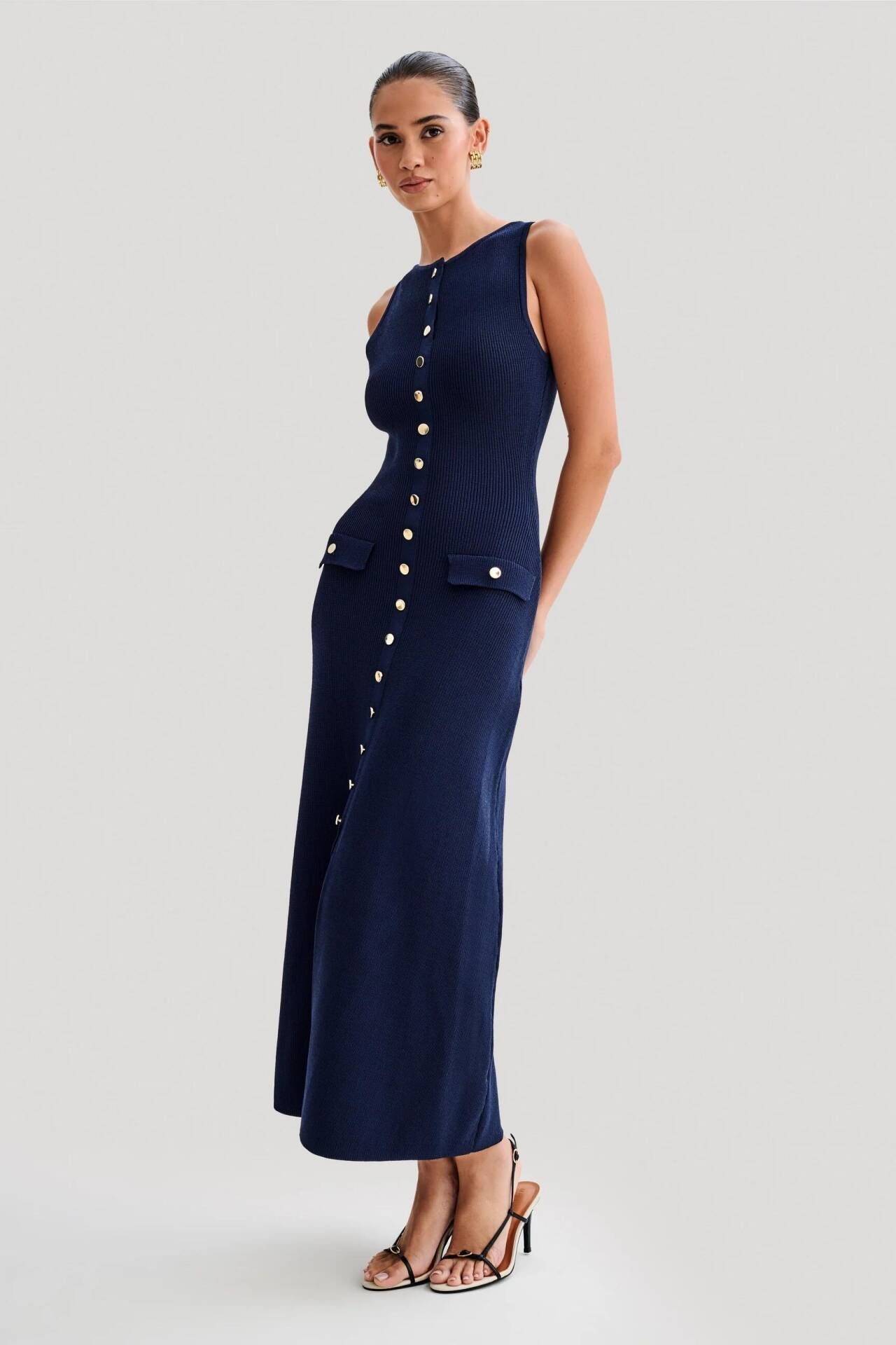 Avril | Women’s sleeveless knit maxi dress