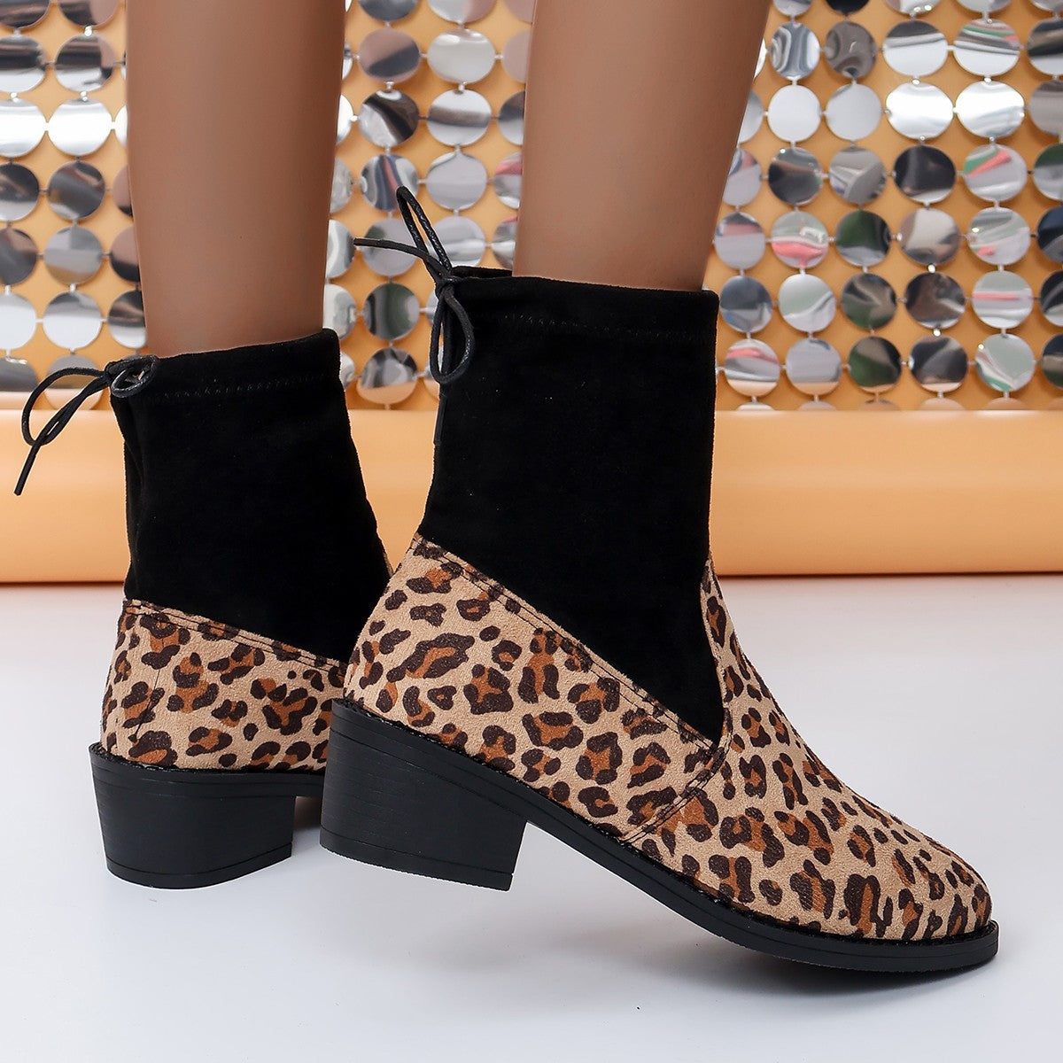 Avelina | Boots with leopard print and block heel